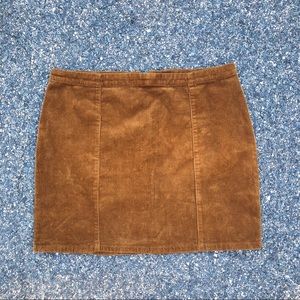 Brown Corduroy Miniskirt